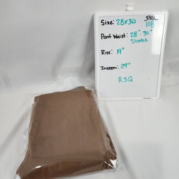 RSQ Jeans Slim Fit 28x30 Brown Stretch Cotton Spandex Pants - Picture 12 of 16